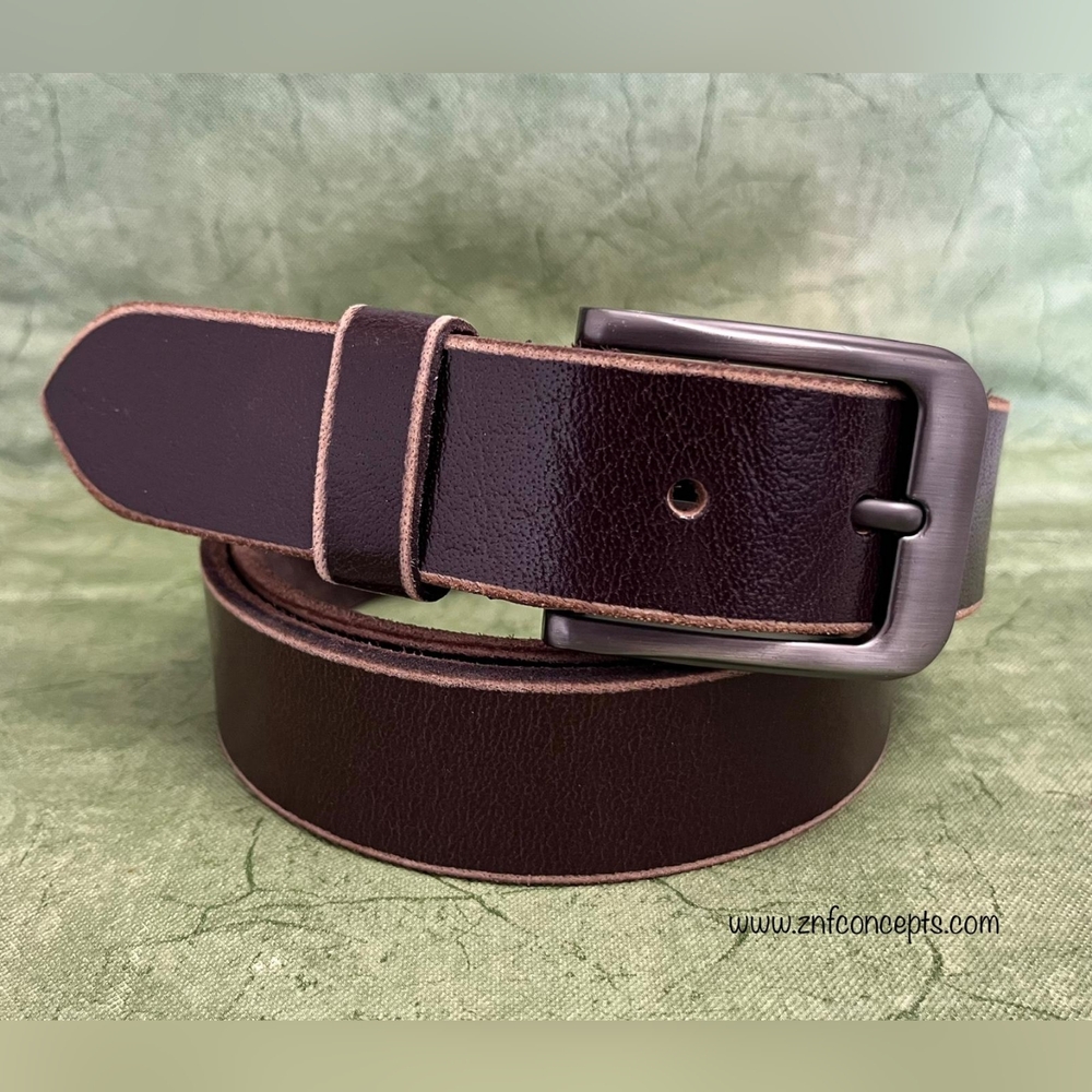 Men's Brown Leather Belt 1.25in Wide